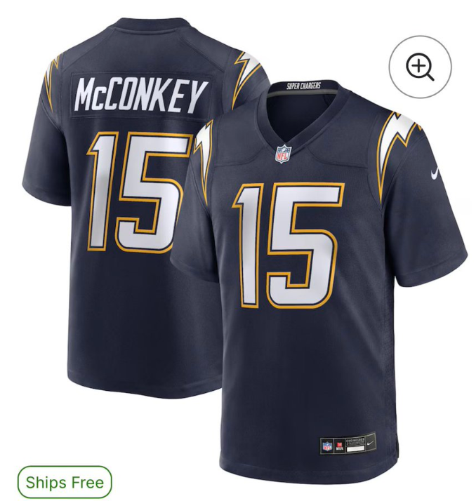 Men Los Angeles Chargers 15 McConkey blue Inverted Legend Nike NFL 2025 Jersey